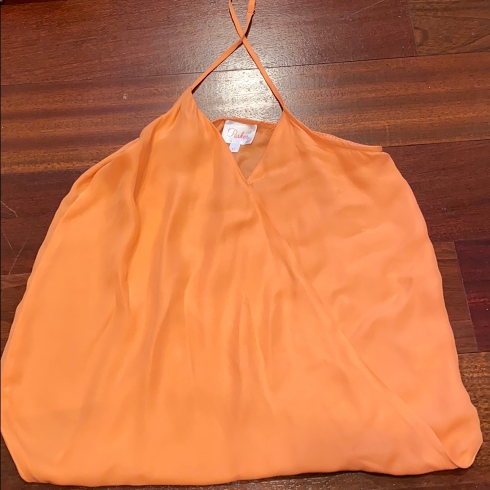 Parker silk peach halter top